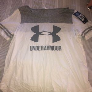 White and Grey Under Amour Tee